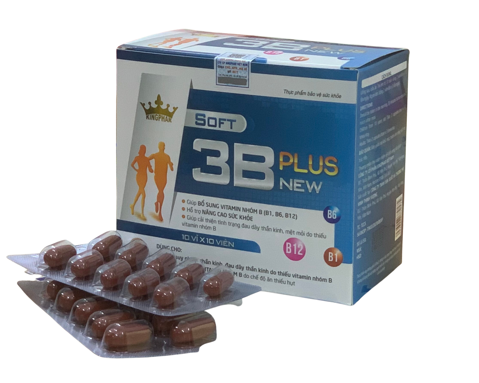 Viên uống vitamin 3B plus new, Kingphar, hộp 100v