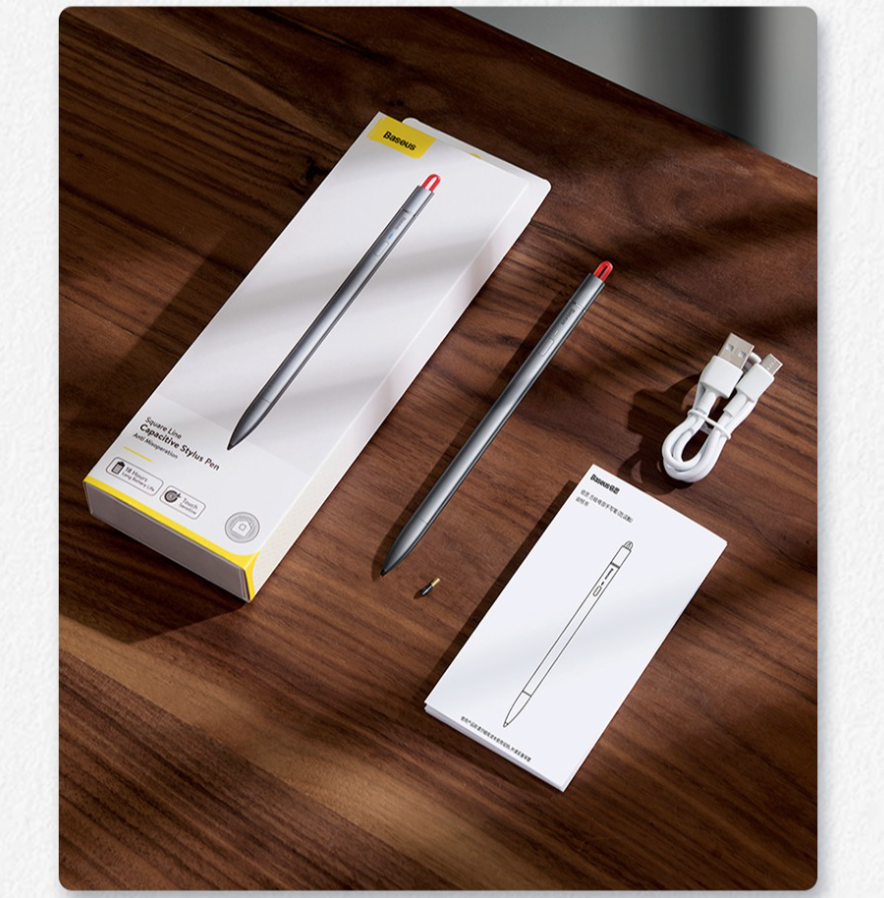 Bút Cảm Ứng Baseus Square Line Capacitive Stylus Pen Sử Dụng Pin Sạc 140mah - Hàng Chính Hãng