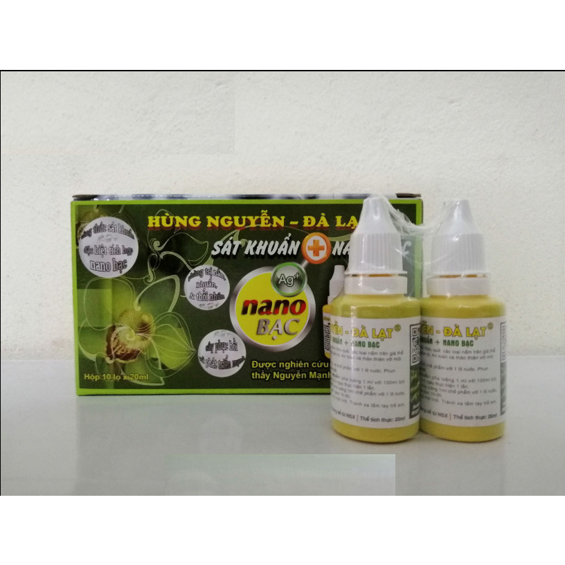 2 LỌ DUNG DỊCH SÁT KHUẨN NANO BẠC HÙNG NGUYỄN LỌ 20ML