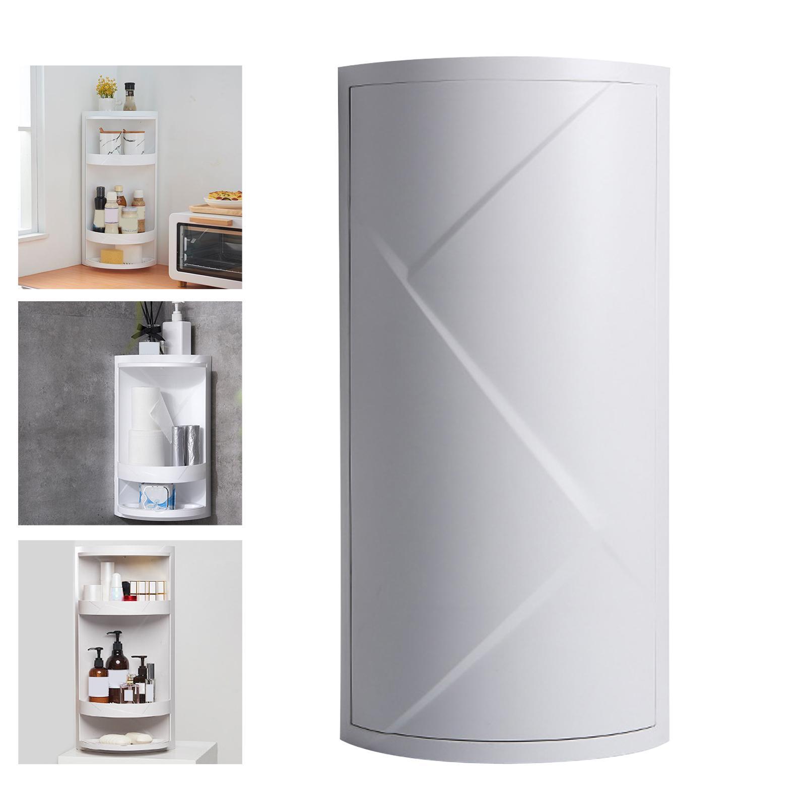 Rotating Triangle Shelf Cosmetic Storage Rack for Home Table Shower Bathroom