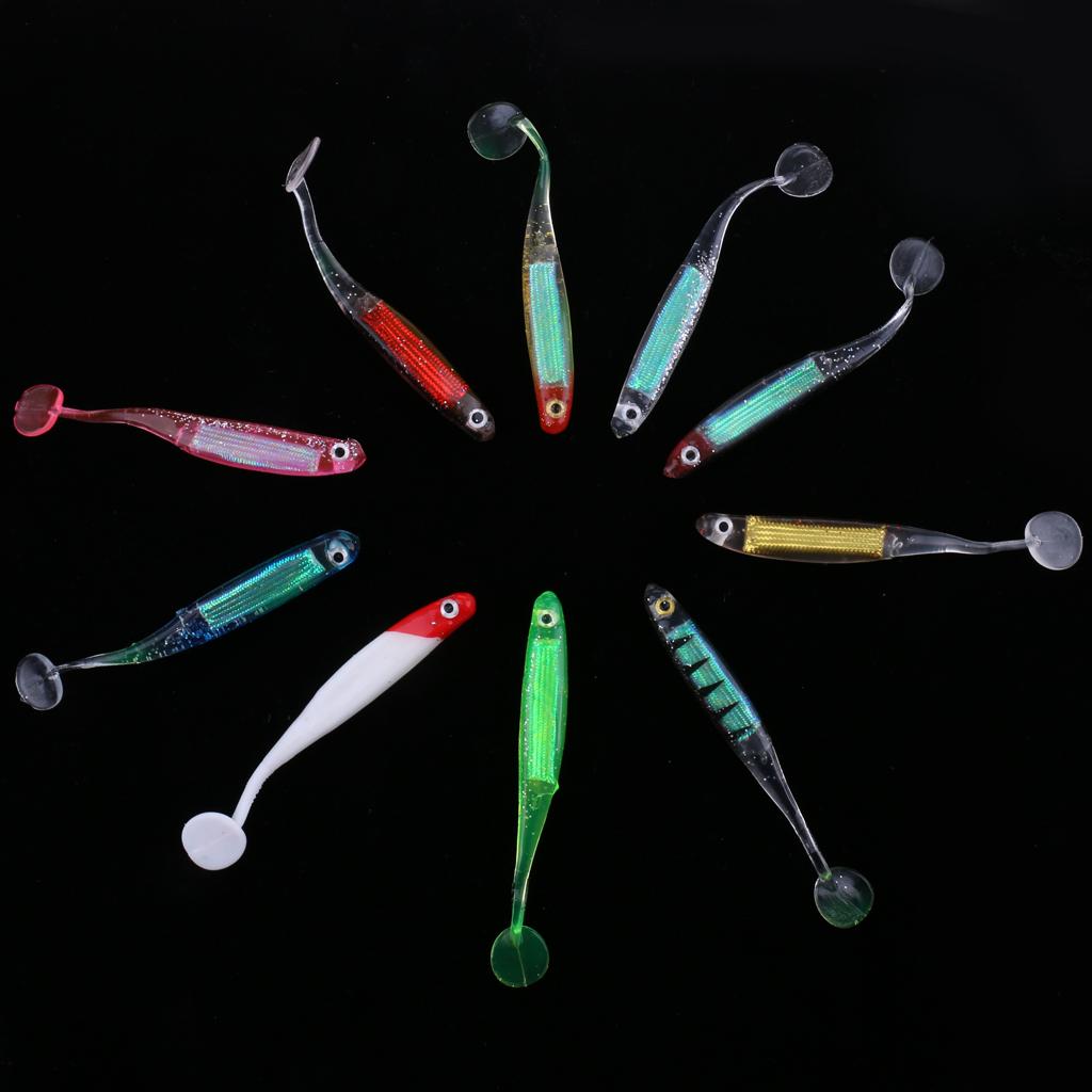 10Pcs/Bag T Tail Soft Baits Fishing Lures Kit Worms Lures Swimbait 10cm/5g