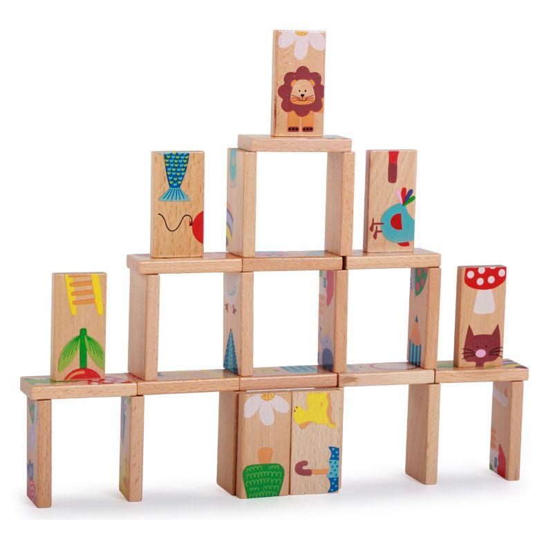 Đồ chơi gỗ Domino động vật nối tiếp 28 thanh cho bé 2,3,4 tuổi