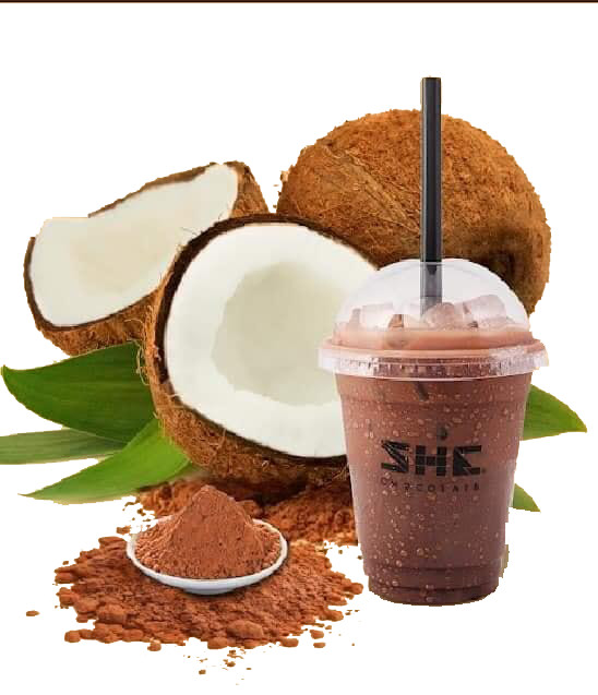 Socola bột Dừa lạnh - Túi 500g - SHE Chocolate. Pha uống tiện lợi, bổ sung năng lượng, tốt cho sức khỏe, đa dạng vị giác. Quà tặng sức khỏe, quà tặng người thân, dịp lễ