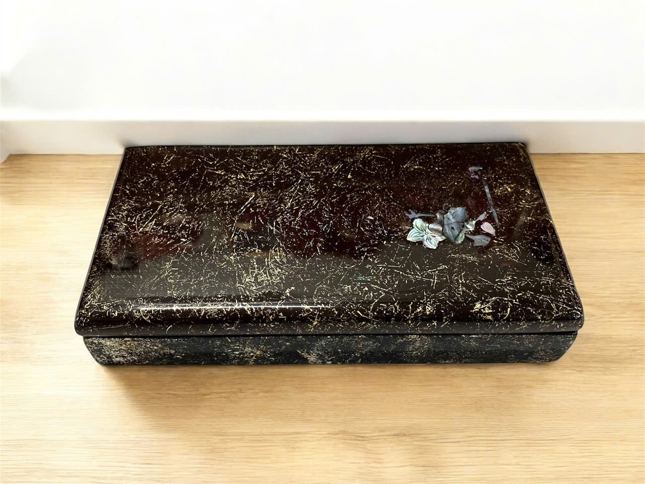 Hộp chữ nhật sơn mài cao cấp cẩn ốc Thanh Bình Lê đa năng đựng đồ vật nhỏ, làm quà tặng ý nghĩa size 23x12x5 cm