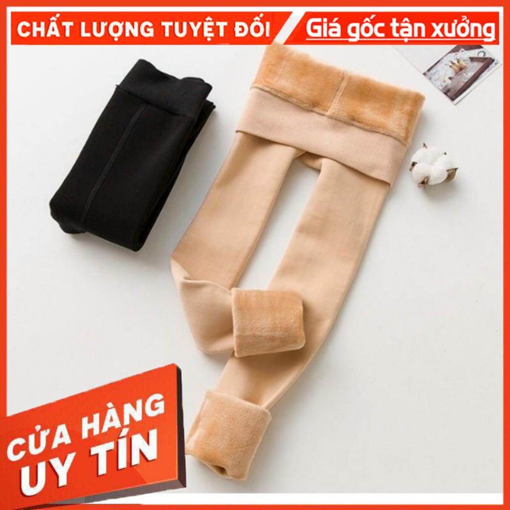 Quần Tất Lót Lông Cho Nữ Cả Bàn Chân 2 Màu Đen Da Chất Dày