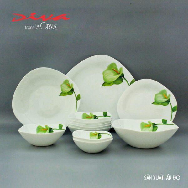 Bát Đĩa thủy tinh vuông Diva Ivory I.B