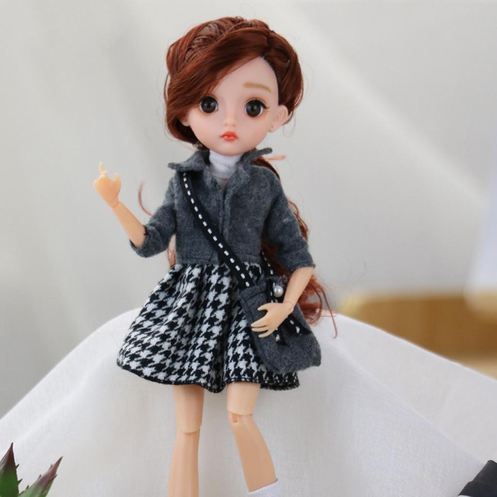 11 Joints 30cm BJD Doll  Dress Up 3D Big Eyes Gril Dolls Toys