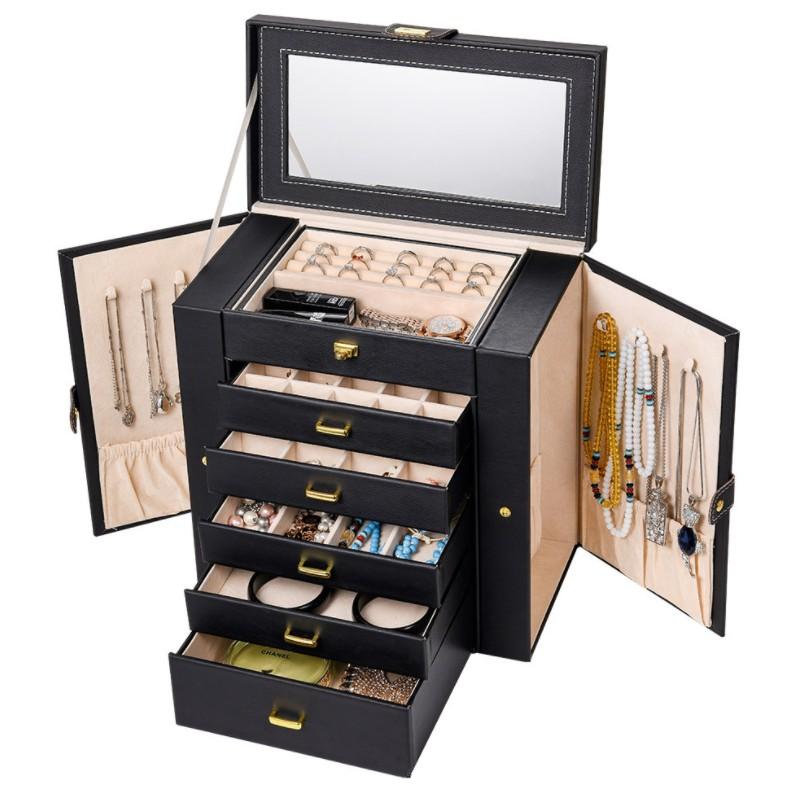 Hộp đựng trang sức dụng cụ trang điểm 5 tầng có gương trang điểm GRAND MARINA JEWELRY BOX