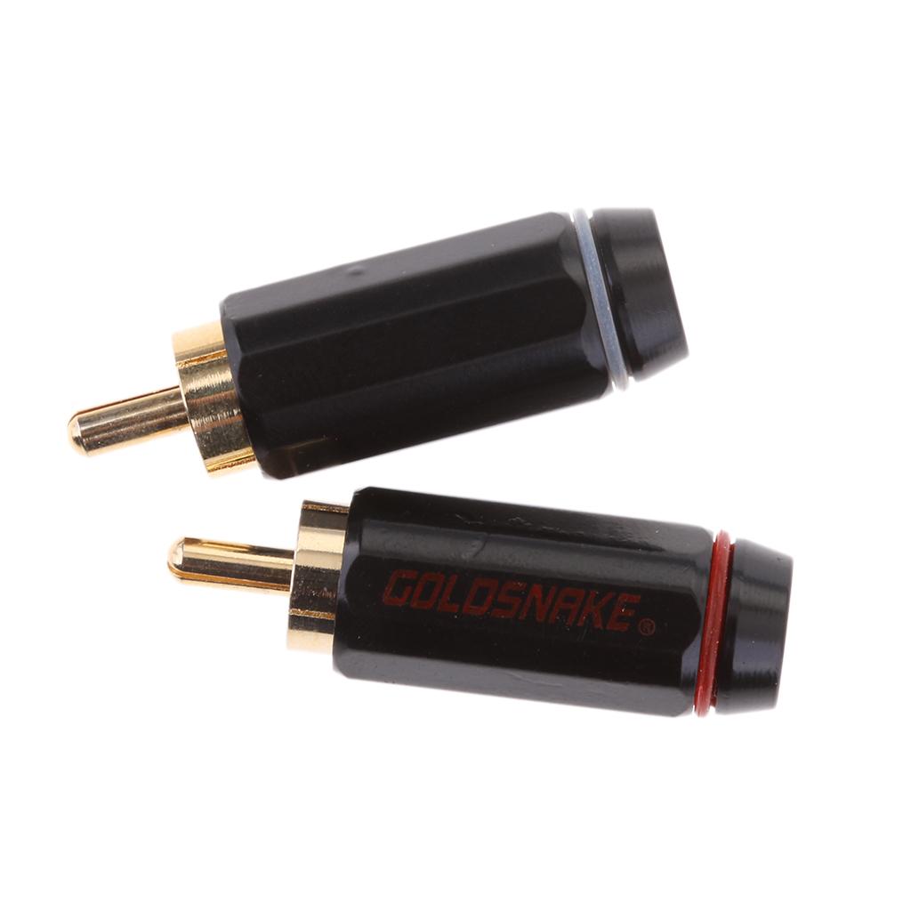 2 Pieces Audio Mono Female to RCA Male Plug Gold Plated Audio Adapter