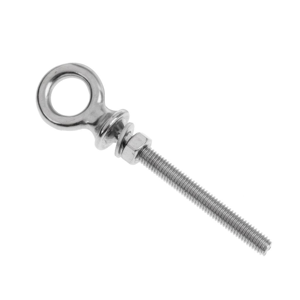 2x316 Stainless Steel Long Lifting Eye  with Nut And Washer M6 X 60mm