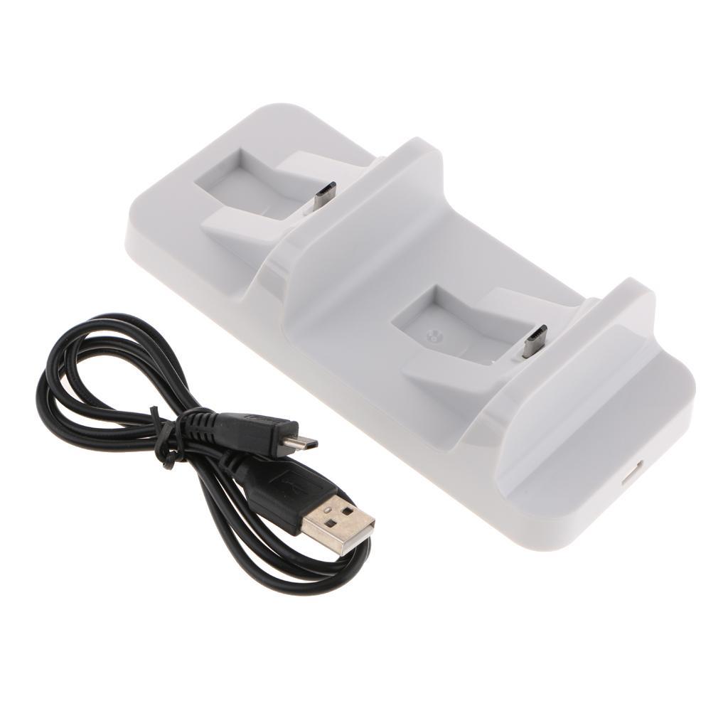 For Sony PS 4 Slim/Pro Dual USB Controller Charger -White -Charging Dock Station