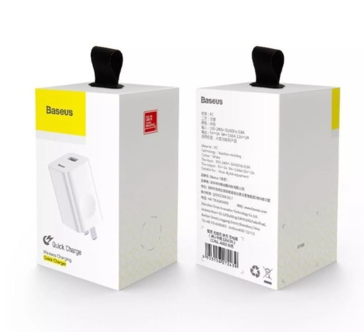 Cóc củ sạc nhanh 24W trang bị Quick Charger 3.0 hiệu Baseus Wireless Charging Quick Charger (Sạc nhanh QC 3.0, công suất 24W, trang bị chip sạc thông minh) - Hàng nhập khẩu