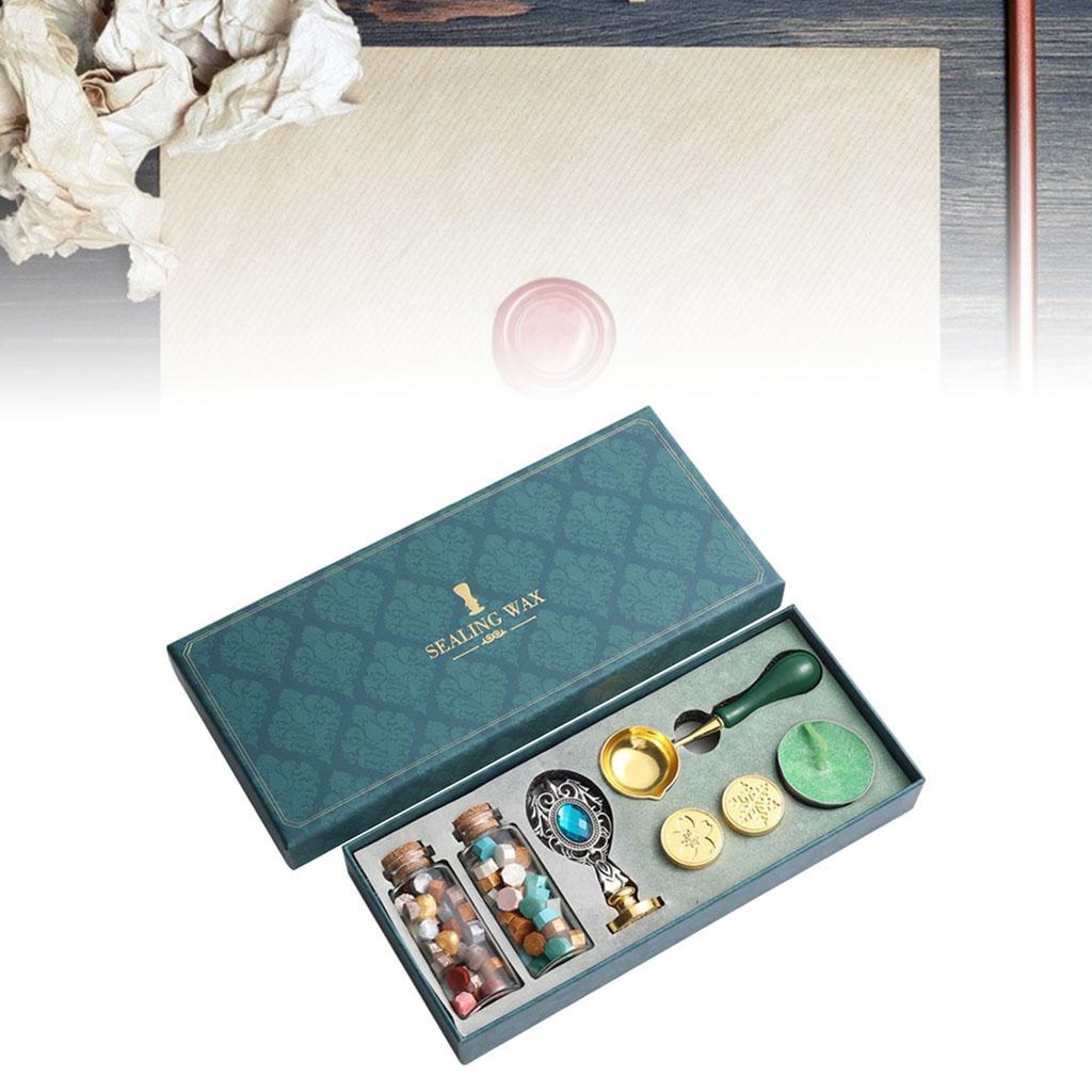 2x Retro Sealing Wax Set with Gift Box for Wedding Invitation Letter Card