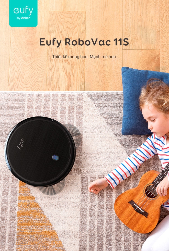 Robot hút bụi EUFY RoboVac 11S - T2108 (by Anker) hút bụi tự động - Bảo hành 12 tháng - Hãng phân phối chính thức