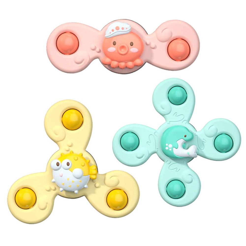 Combo 2 Đồ chơi Spinner Con Quay dán tường hoạt hình Cá Heo giác hút màu sắc vui nhộn phát triển kĩ năng cho bé 1 tuổi - Vacimall