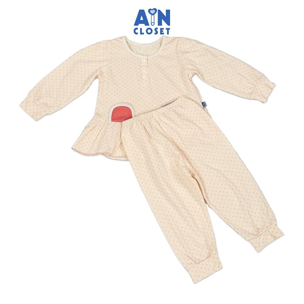 Bộ quần áo Dài bé gái họa tiết Bi Nhí Hồng Thun cotton - AICDBGWWQGGH - AIN Closet