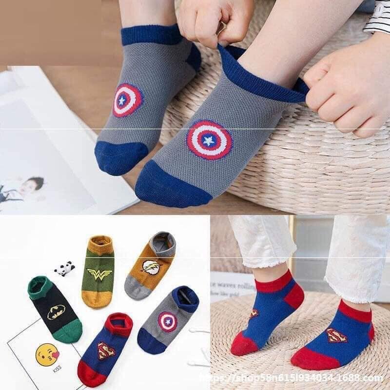 Set 1 / 5 Đôi Vớ Cotton In Hình Siêu Anh Hùng Dễ Thương Thời Trang Cho Bé Trai - SUMO KIDS