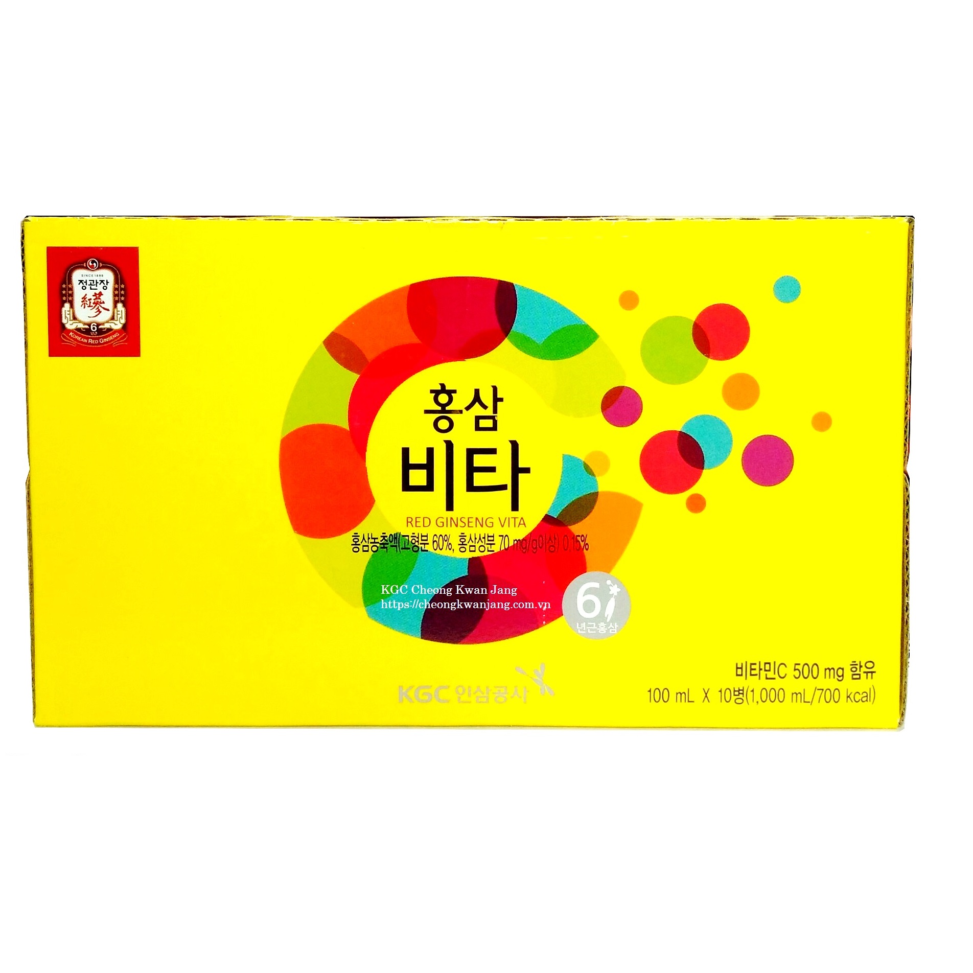 Nước hồng sâm Hàn Quốc Vita KGC Cheong Kwan Jang  hộp 10 chai x 100ml 