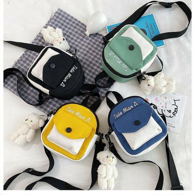 HOT TREND Túi đeo chéo unisex đựng đồ canvas phong cách Hàn Quốc siêu HOT