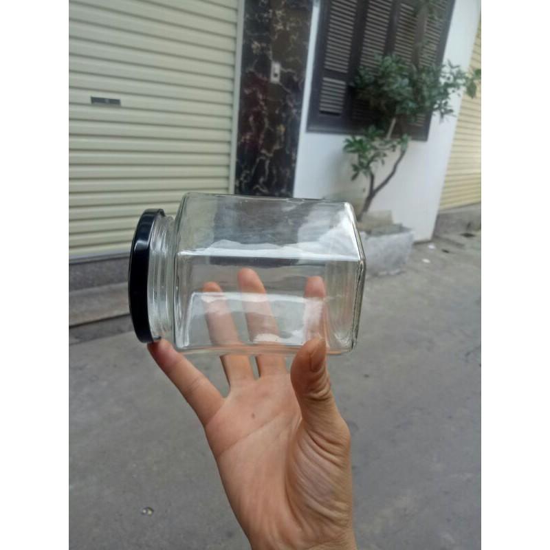 HŨ THỦY TINH LỤC GIÁC 500ML ĐỰNG THỰC PHẨM, MẬT ONG, TRÀ HOA