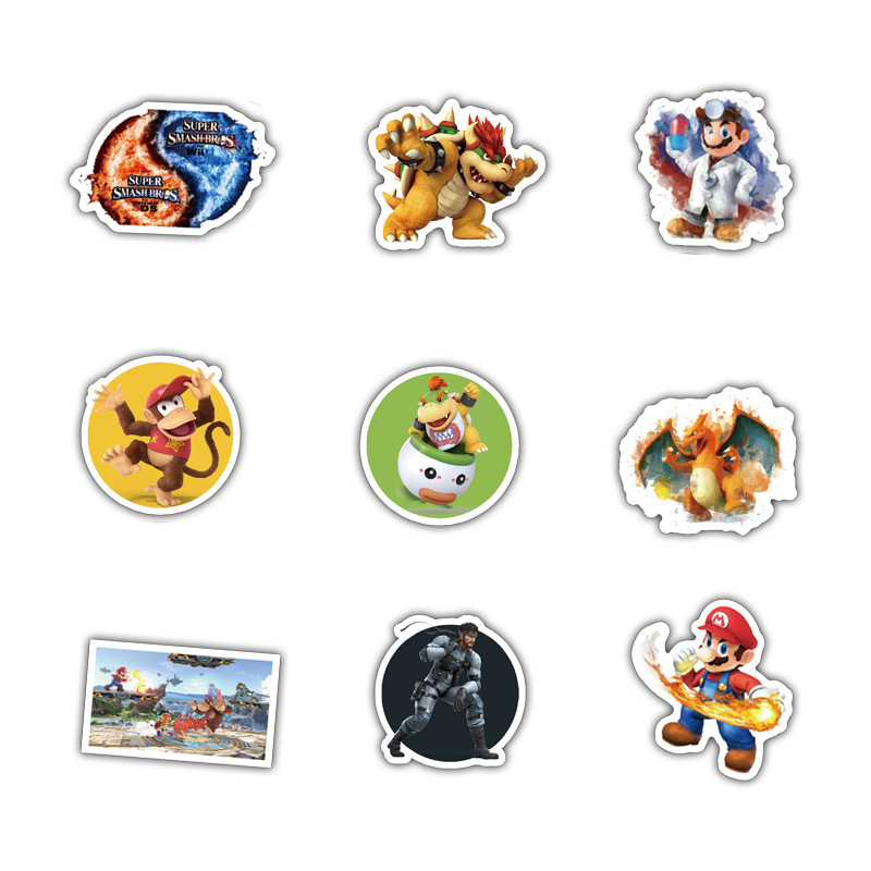 Sticker 50 miếng hình dán Super Smash Bros