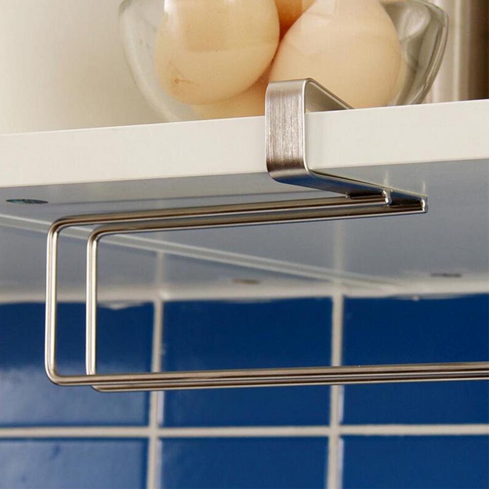Durable Stainless Steel Kitchen Cupboard Paper Towel Holder Towel Storage Rack