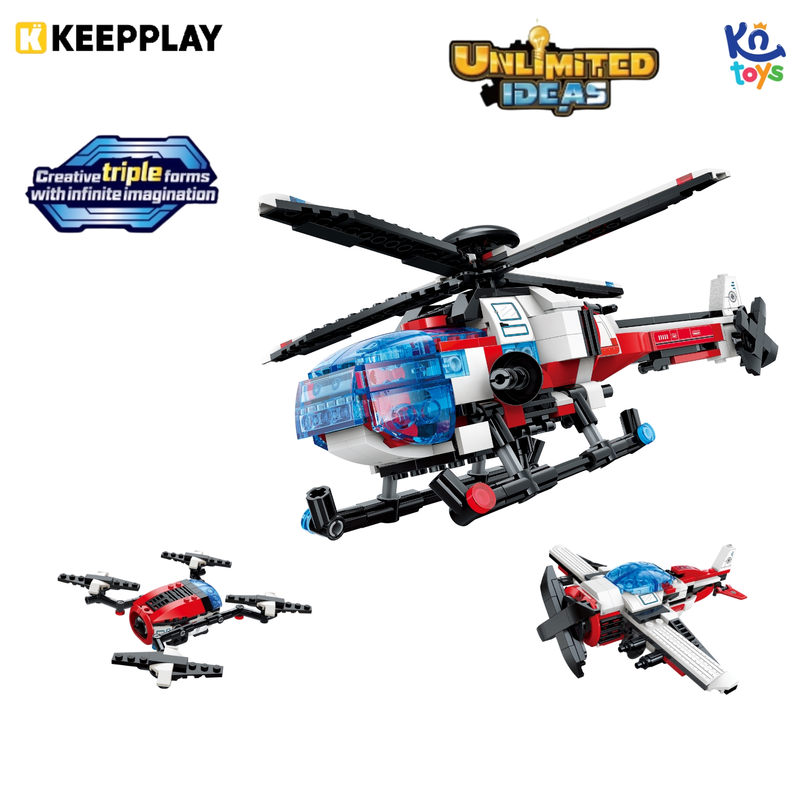 Đồ chơi lắp ráp, xếp hình K Keepplay 42116 - Máy bay biến hình (365 mảnh ghép)