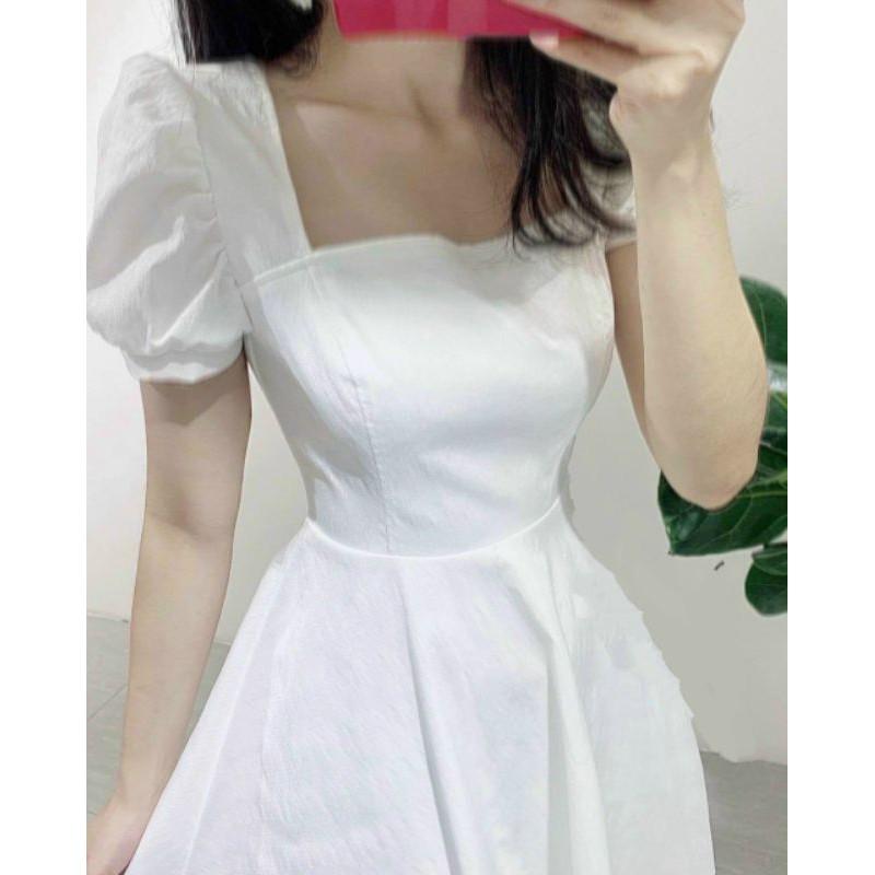 Đầm dự tiệc cổ vuông tay phồng Centrosa Dress