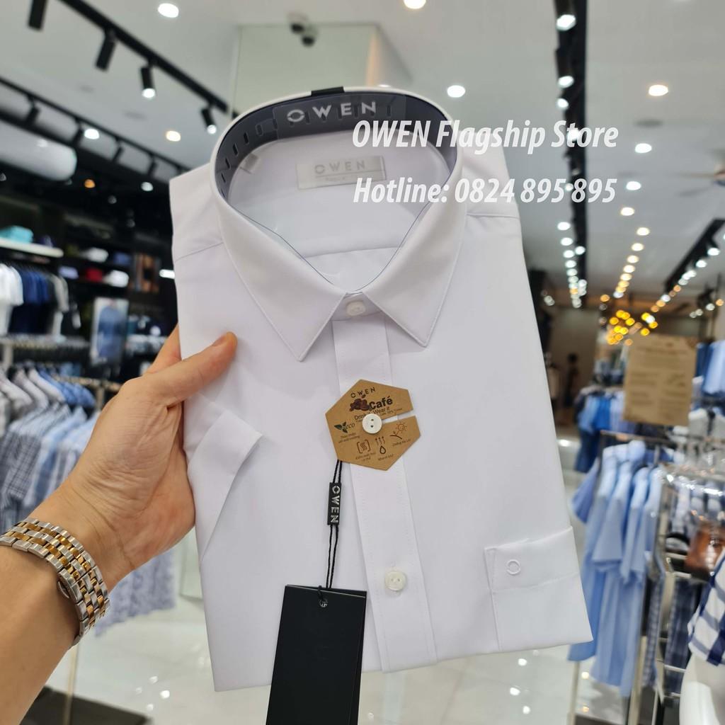 OWEN - Sơ mi trắng cộc tay dáng Regularfit VẠT TÔM Mã AR22325N2, AR90779N1