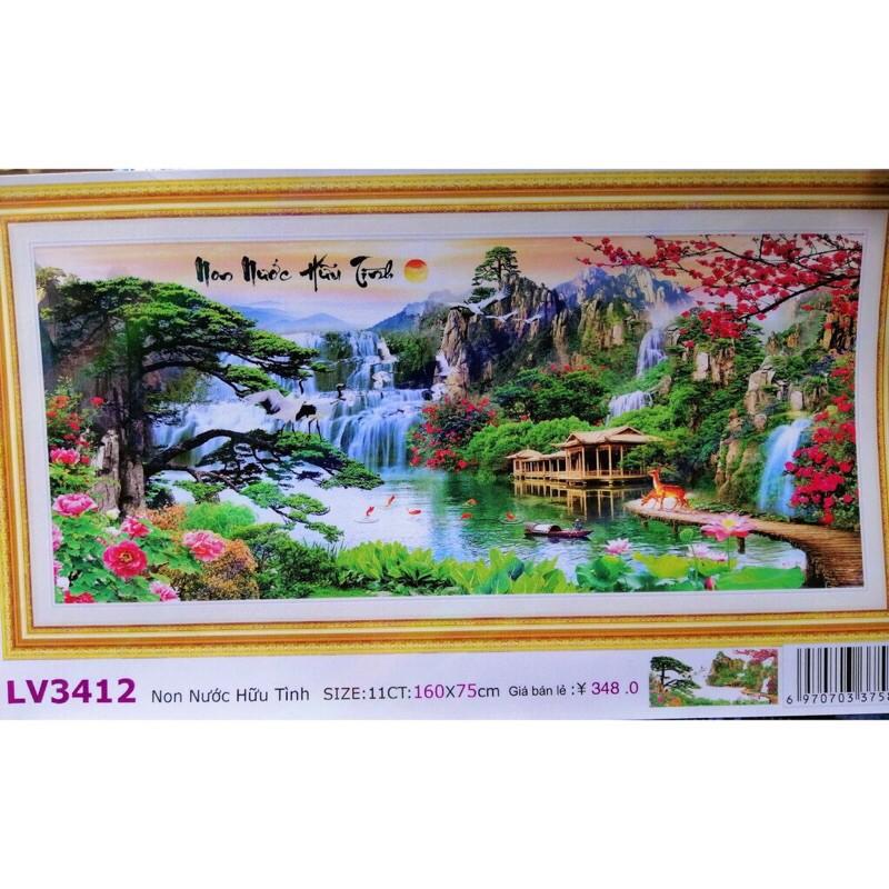 Tranh thêu chữ thập Phong Cảnh LV3412 (160x75) chưa thêu