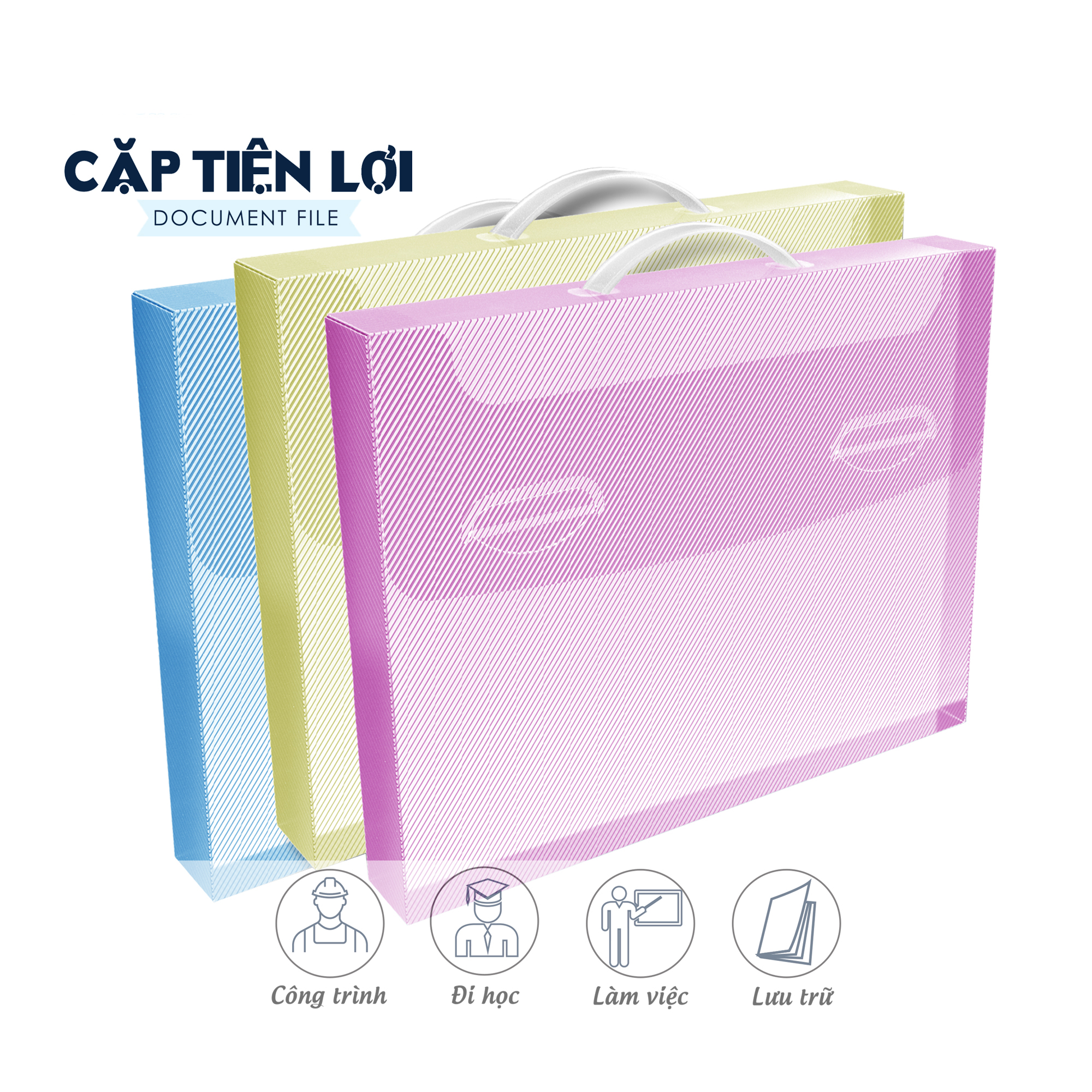 Cặp đựng tài liệu, hồ sơ A4 tiện lợi Thiên Long Flexoffice FO-DF002 - màu ngẫu nhiên