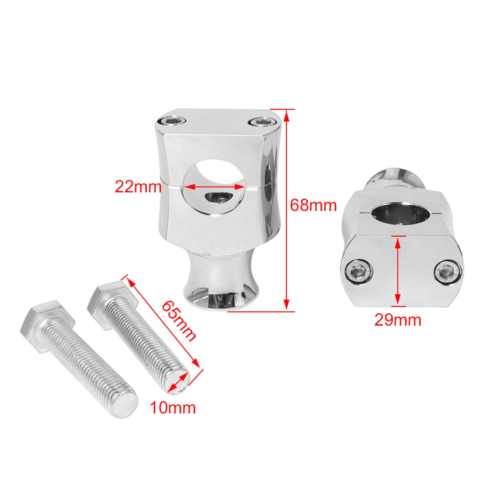 Universal Motorcycle 7/8'' / 1'' Handlebar Riser Clamp  22mm Black