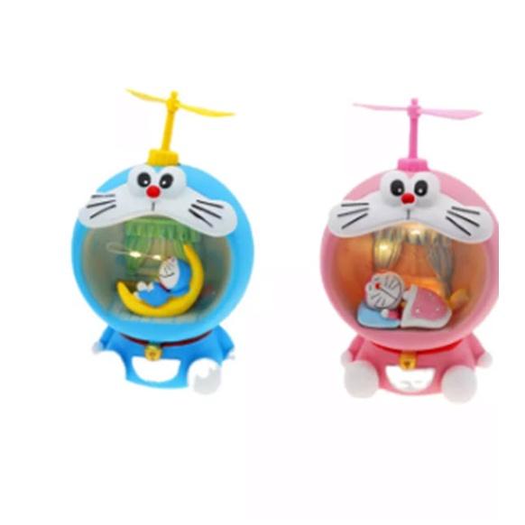 Đèn ngủ Doraemon màu xanh nhạt sài pin + ống heo đựng tiền dành cho các bé xinh xắn  làm quà tặng sinh nhật