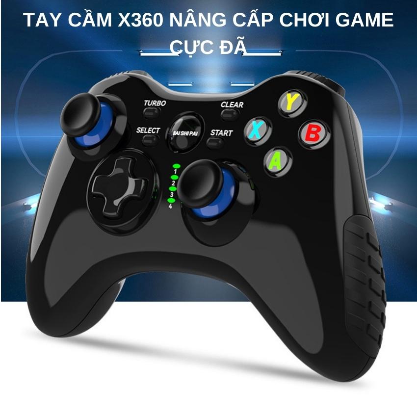 Tay cầm chơi game không dây G1Pro thiết kế đẹp có rung kết nối dễ dàng chơi game mượt mà không có độ trễ - Bộ điều khiển trò chơi không dây cho TV, PC, Laptop, Xbox360