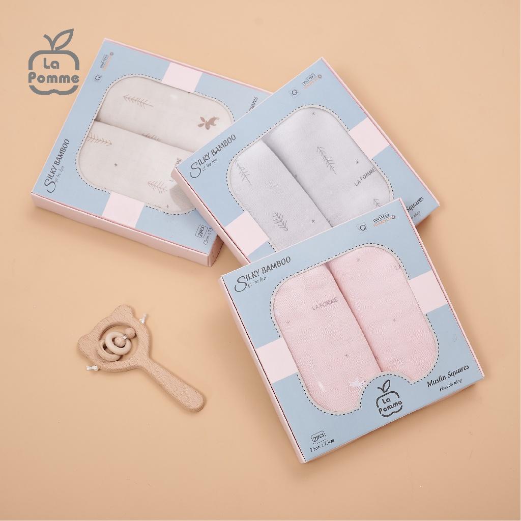 K002 Set 2 khăn sữa sợi tre lụa La Pomme - 75x75cm Hươu