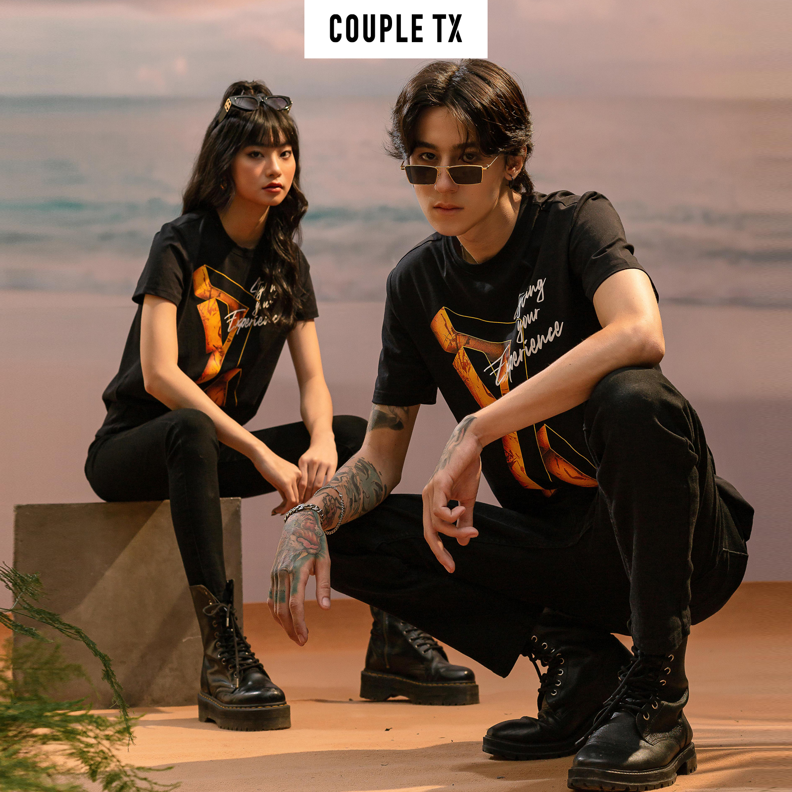Áo Thun Nam Nữ In Slogan &amp;amp; Logo 3D Couple TX TS 148