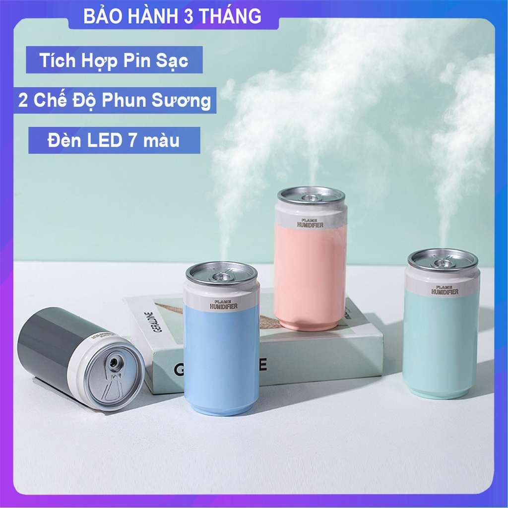 Máy phun sương Mini làm mát tạo độ ẩm FLame - Máy xông tinh dầu có Đèn LED đổi mầu dùng trong Ô tô và văn phòng