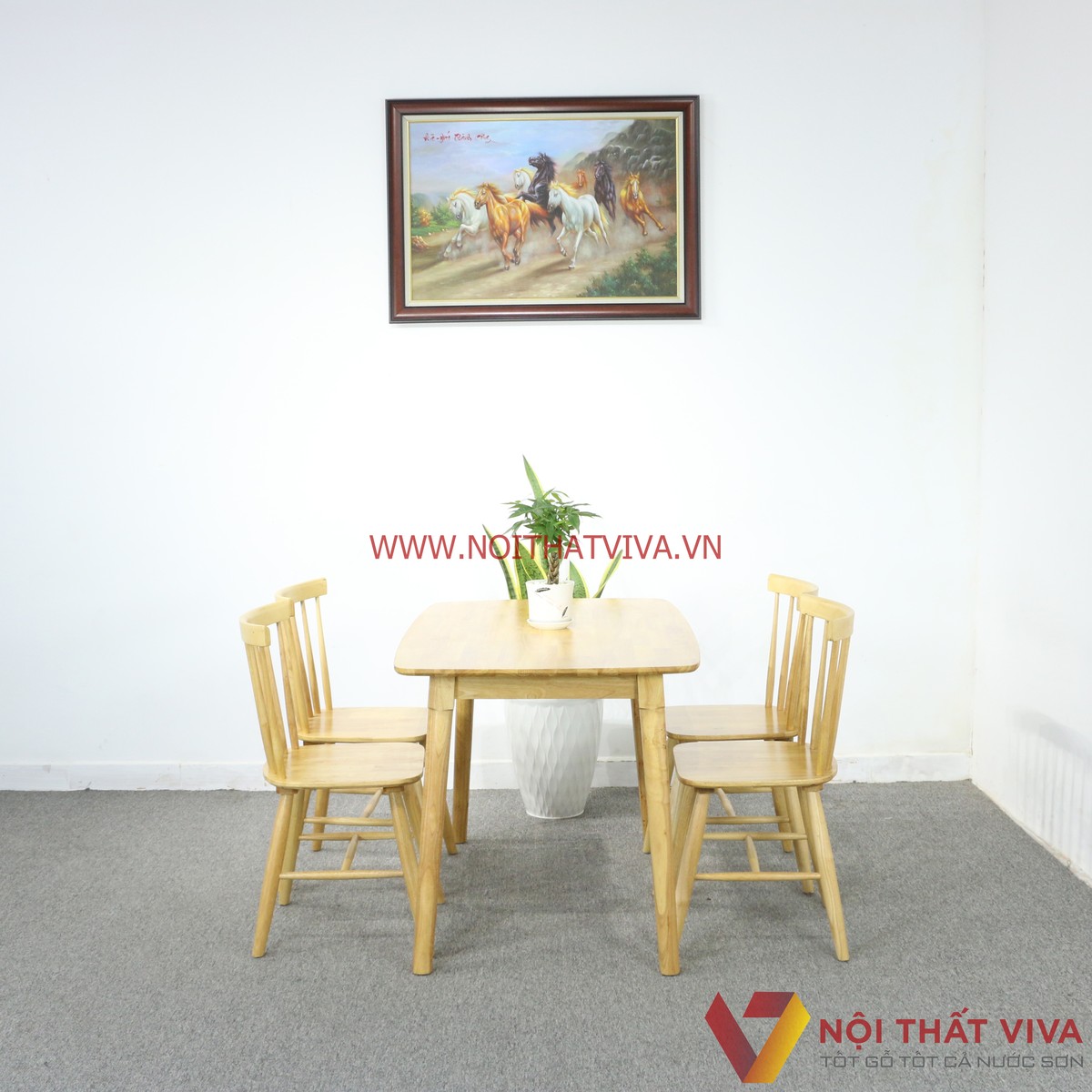 Bộ Bàn Ăn Mango 4 Ghế Nan Gỗ Cao Su Tự Nhiên Đẹp Giá Rẻ