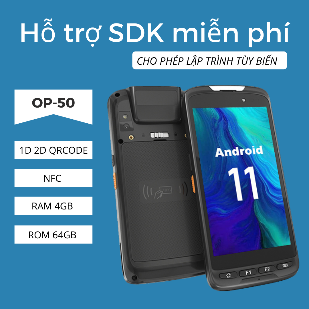 Máy quét mã vạch PDA đọc được CCCD – Máy kiểm kho PDA Android 11 – Máy PDA OPTORI OP50 ( Hàng chính hãng)