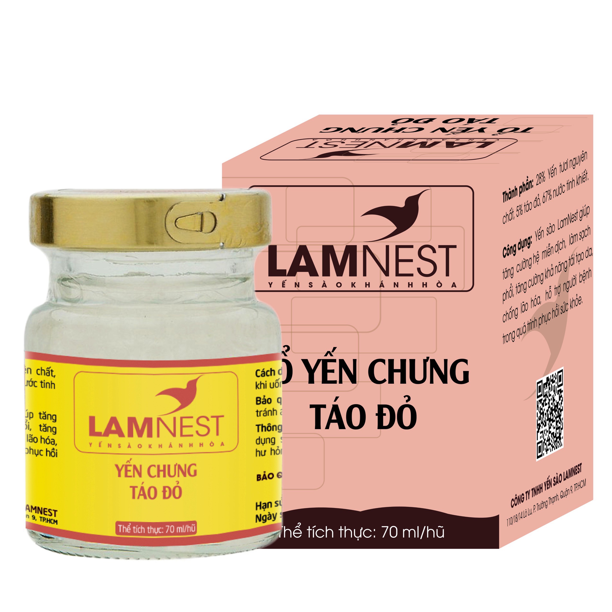 YẾN CHƯNG TÁO ĐỎ Hộp 1 hủ LAMNEST