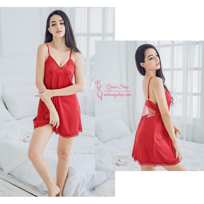 Váy ngủ 2 dây lụa satin duyên dáng ngọt ngào VNP110 - đầm ngủ lụa sexy gợi cảm