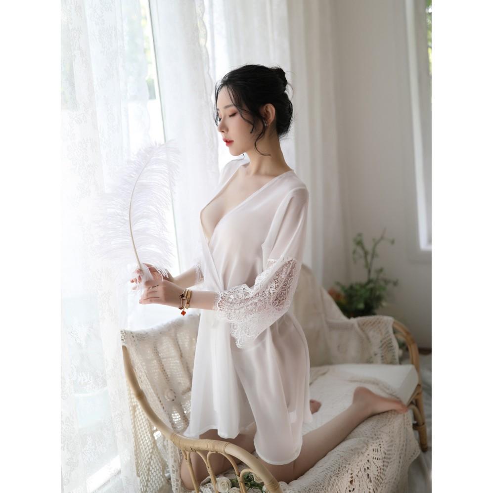 Áo choàng ngủ sexy chất voan mỏng gợi cảm quyến rũ k12