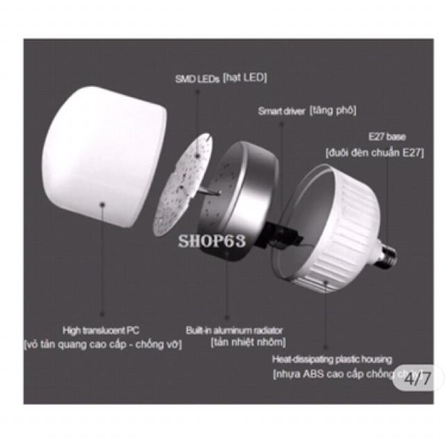 Bóng đèn Led búp trụ 38W siêu sáng, tiết kiệm điện 1 cái