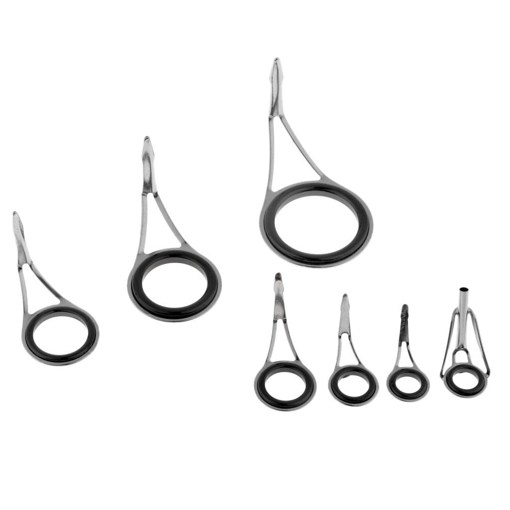 7pcs Fishing Rod Guides Eye Ring DIY Rod Repair Kit