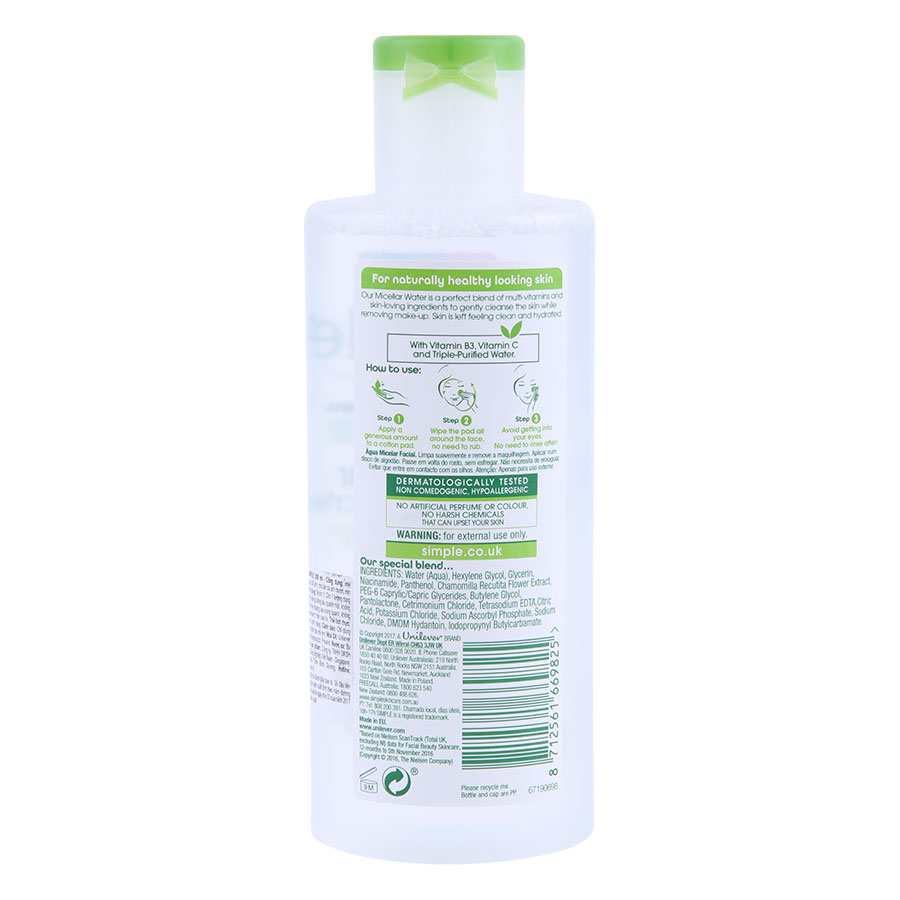 Nước Tẩy Trang Simple Micellar (200ml)