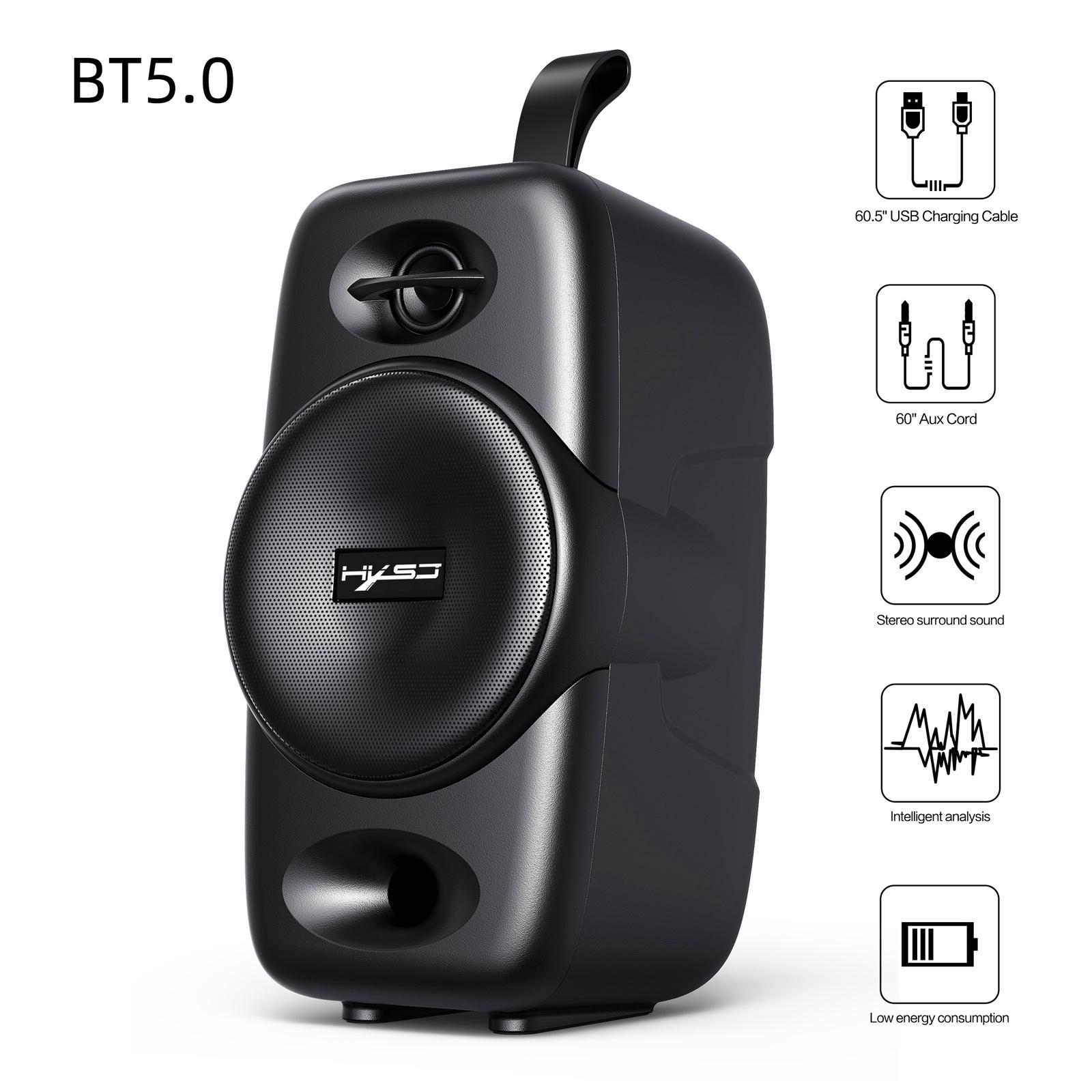 HXSJ Q8 Desktop Wireless Bluetooth 5.0 Speaker Portable Outdoor Sound Box TWS Connection TF Card U Disk AUX IN Music