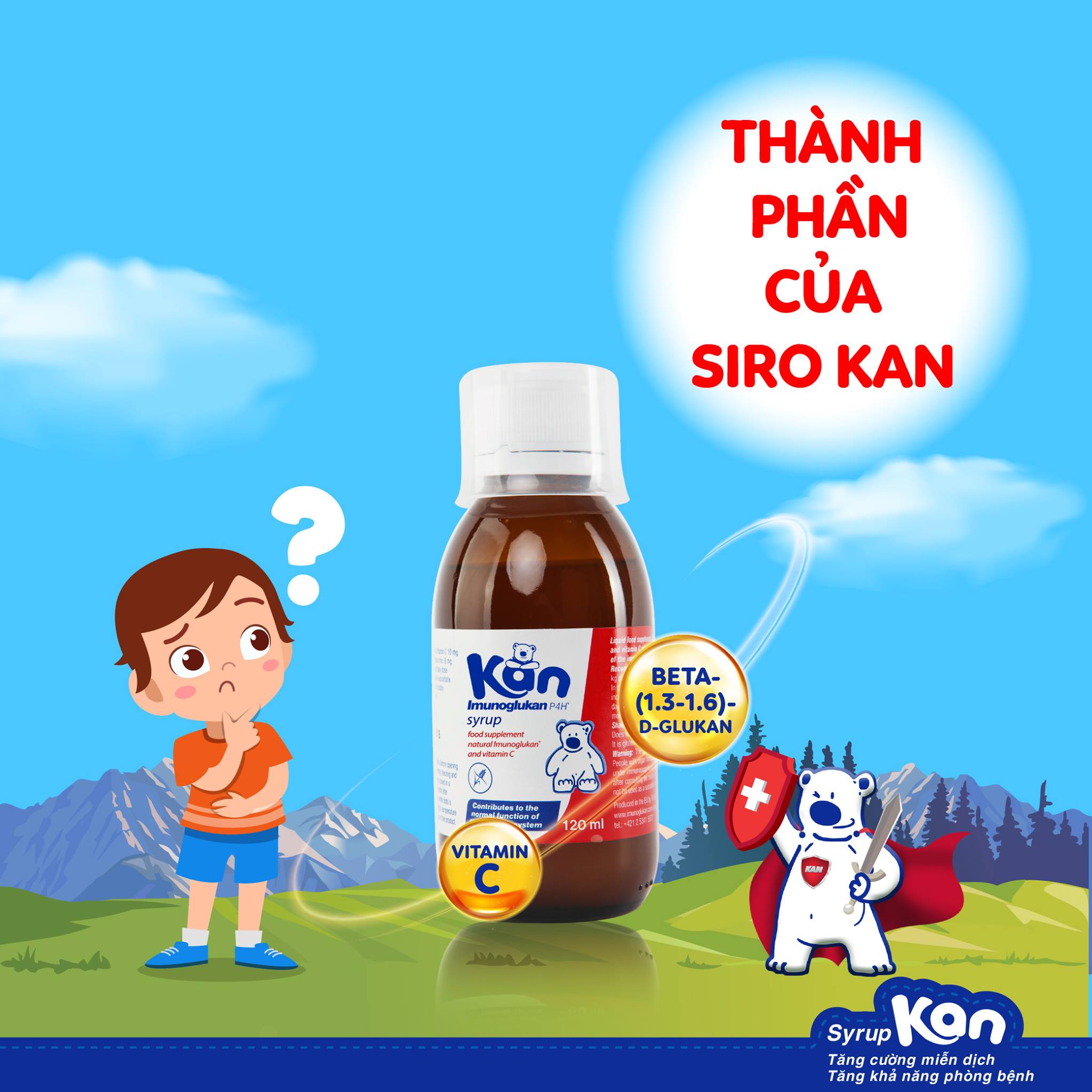 Siro Kan Lọ 120ml - Tăng cường hệ miễn dịch, nâng cao đề kháng cho bé