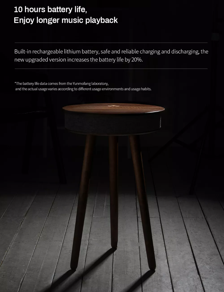 Bàn Trà Công Nghệ HIFI Bluetooth Sạc Không Dây Kết Hợp Loa Siêu Trầm CUBE-Y01