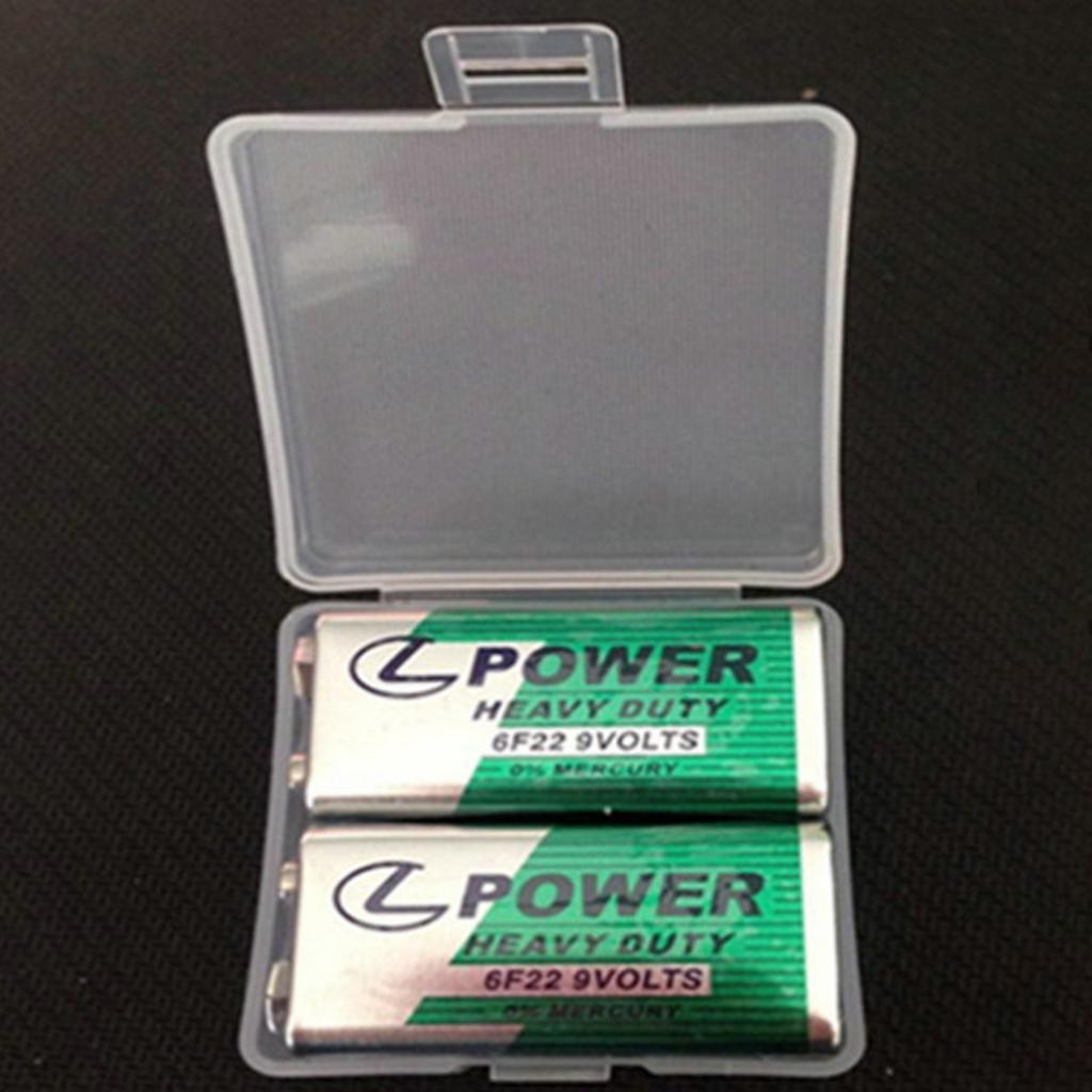Transparent Battery Storage Case Holder Organizer Box For 2pcs 9V Battery