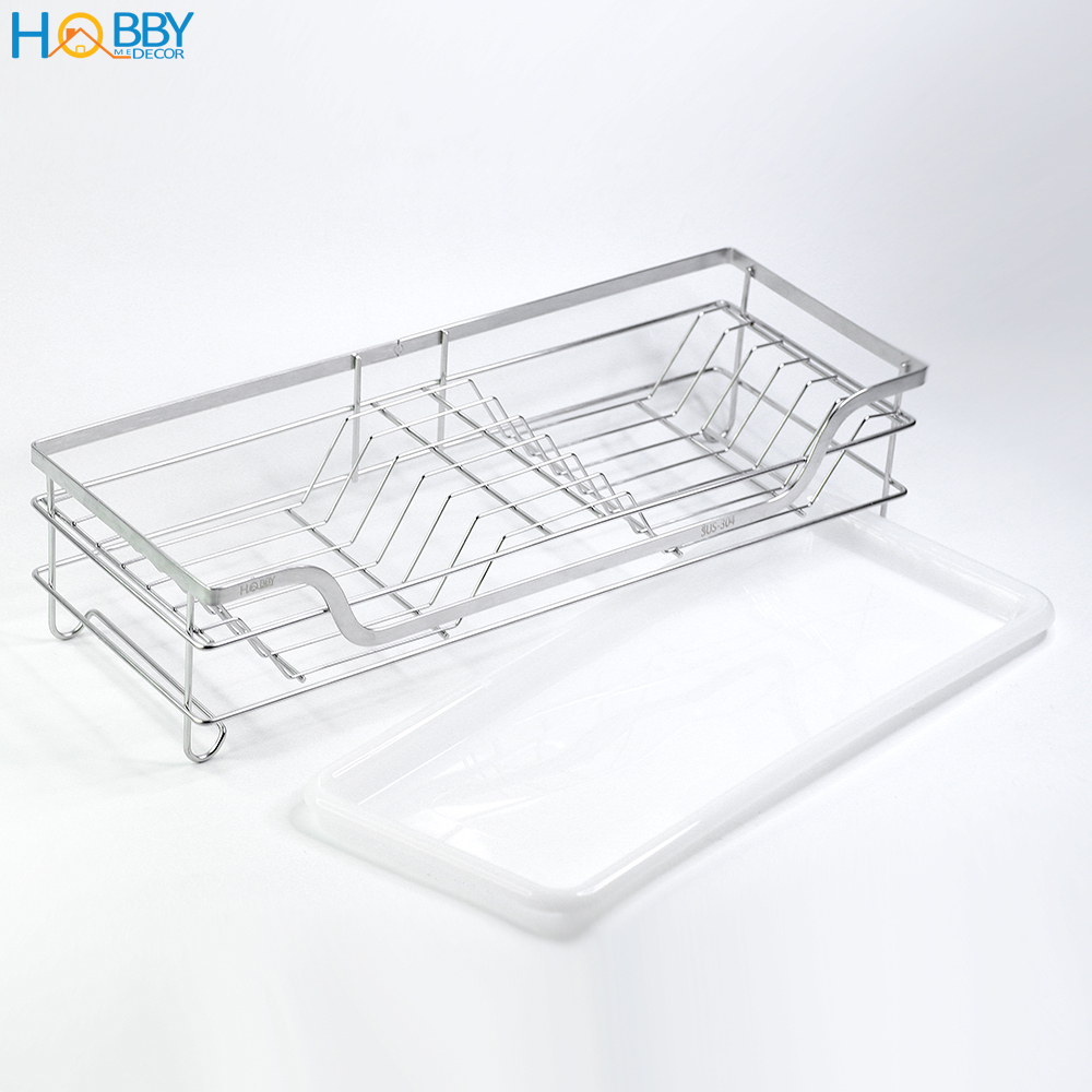 Kệ đựng đĩa dán tường nhà bếp Hobby Home Decor KD2 loại inox 304 kèm keo dán siêu dính và không rỉ sét